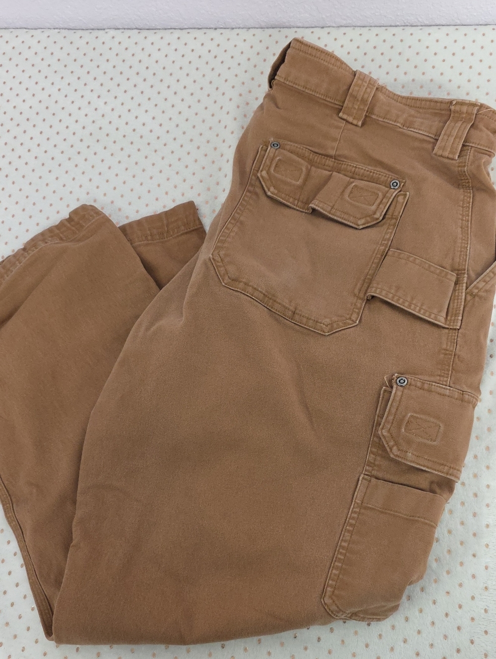 Duluth Trading Co Flex Firehouse Brown Relaxed Cargo Work Pants 42x30